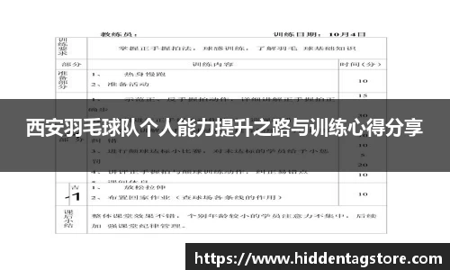 西安羽毛球队个人能力提升之路与训练心得分享