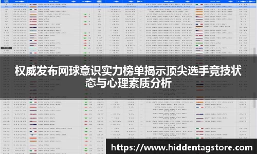 权威发布网球意识实力榜单揭示顶尖选手竞技状态与心理素质分析